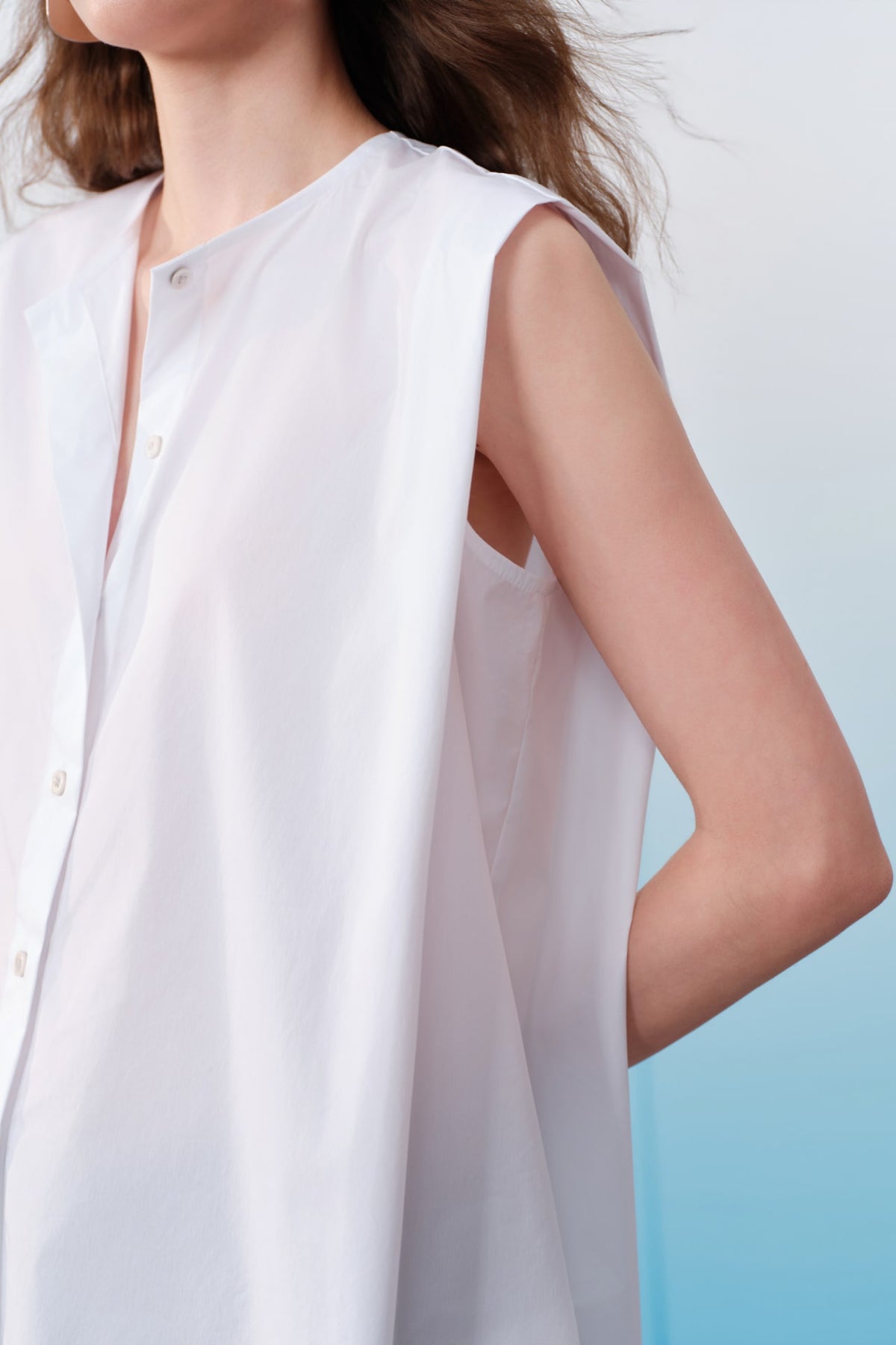 G2000 - Blouses - Folded Side Panel Round Neck Short Sleeve Shirt