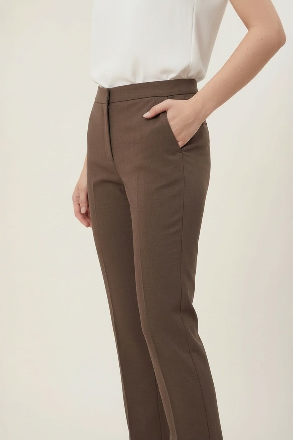 G2000 Pants Three-Proof Finish Twill Straight Leg Suit Pants Coffee Relaxed Straight Leg