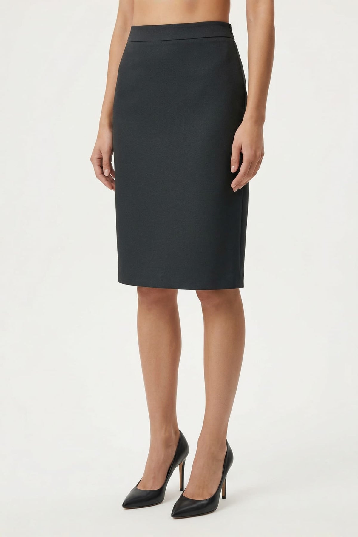 G2000 Skirts Three-Proof Finish Twill H-Shape Suit Skirt With Belt Black H Shape