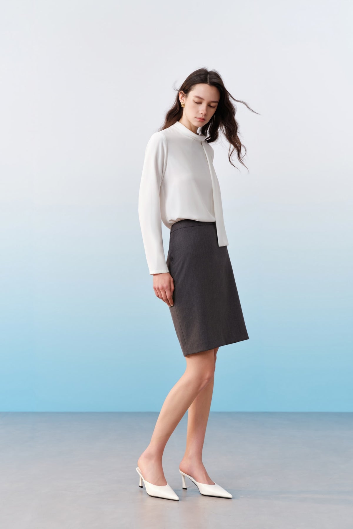 G2000 Skirts Anti UV Cool Touch Poly Blend Twill Pencil Suit Skirt Asphalt Slim Fit - Pencil Skirt