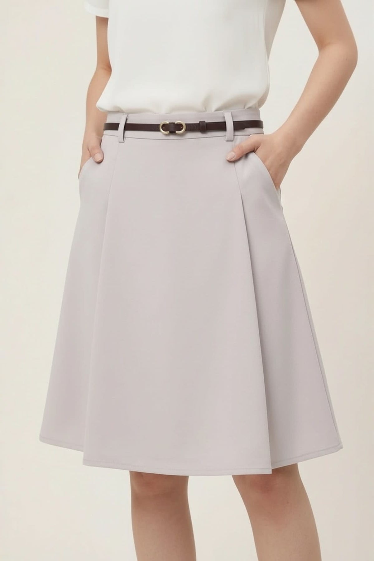 G2000 Skirts Anti UV Cool Touch Poly Twill A-Line Skirt Chateau Gray A Shape
