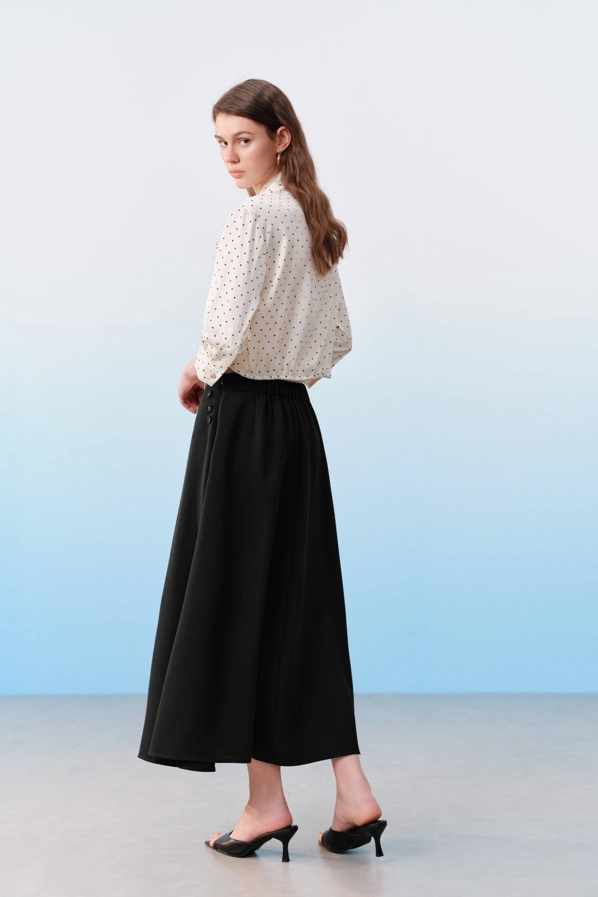 G2000 - Skirts - Multi-Way Stretch Poly Crepe Long Flare Skirt