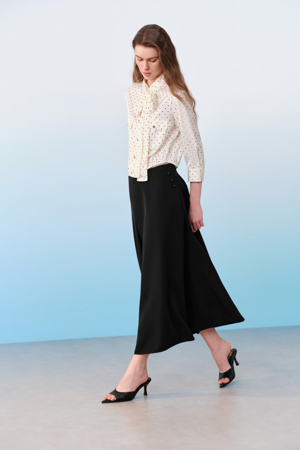 G2000 - Skirts - Multi-Way Stretch Poly Crepe Long Flare Skirt