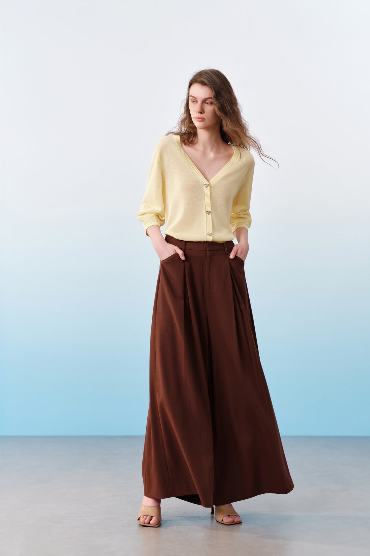 G2000 Pants Dobby Ankle Length Wide Leg Pants