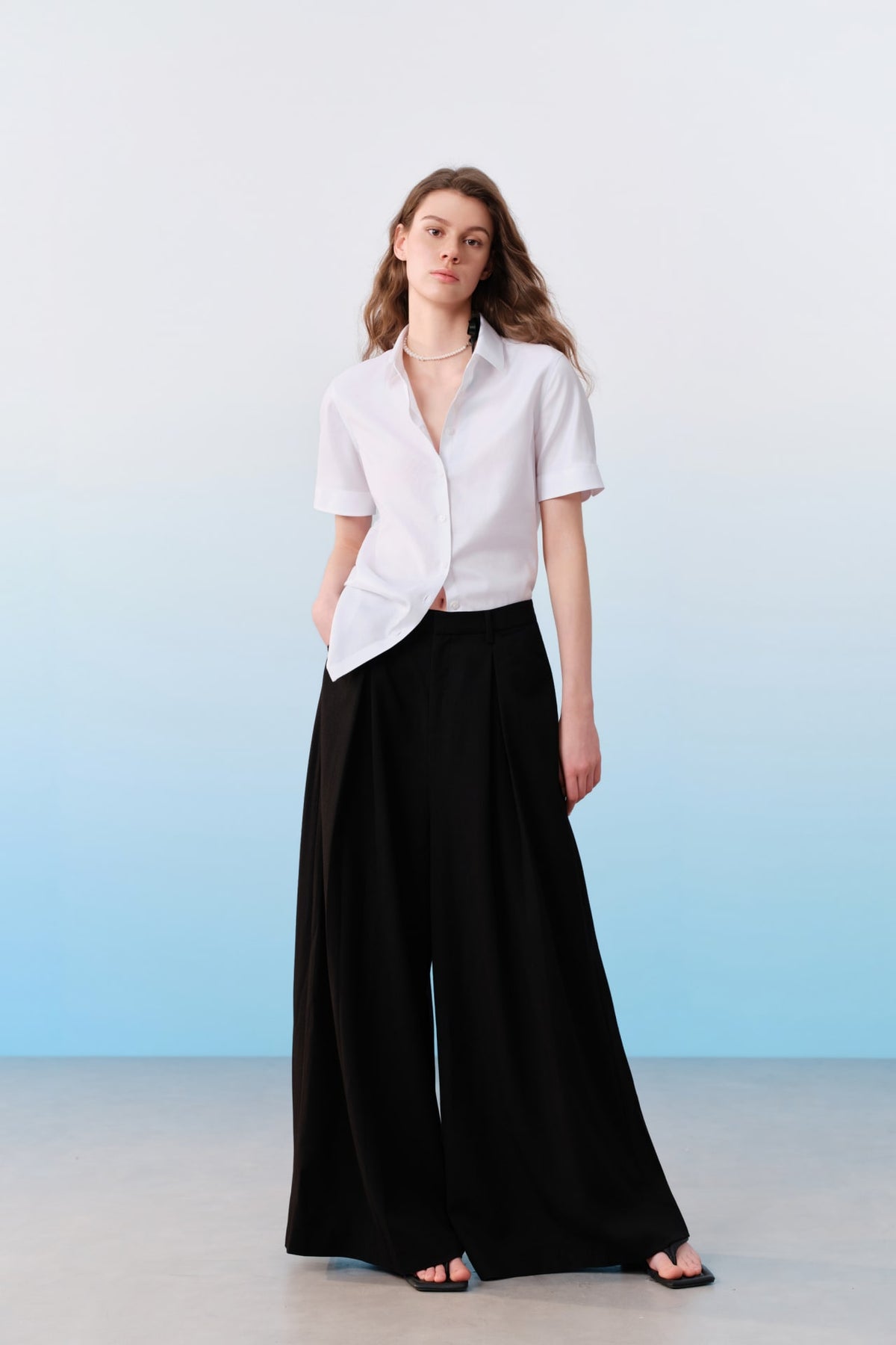 G2000 - Pants - Dobby Ankle Length Wide Leg Pants