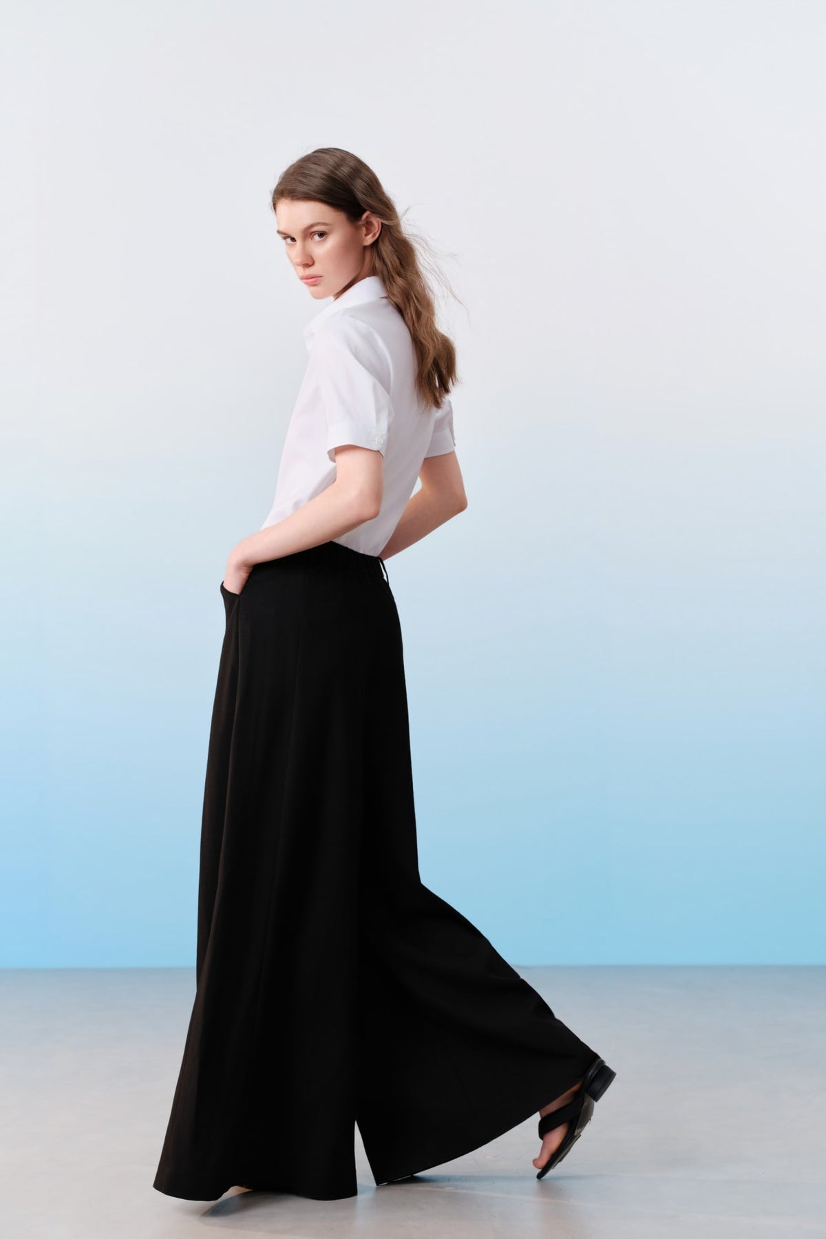 G2000 - Pants - Dobby Ankle Length Wide Leg Pants