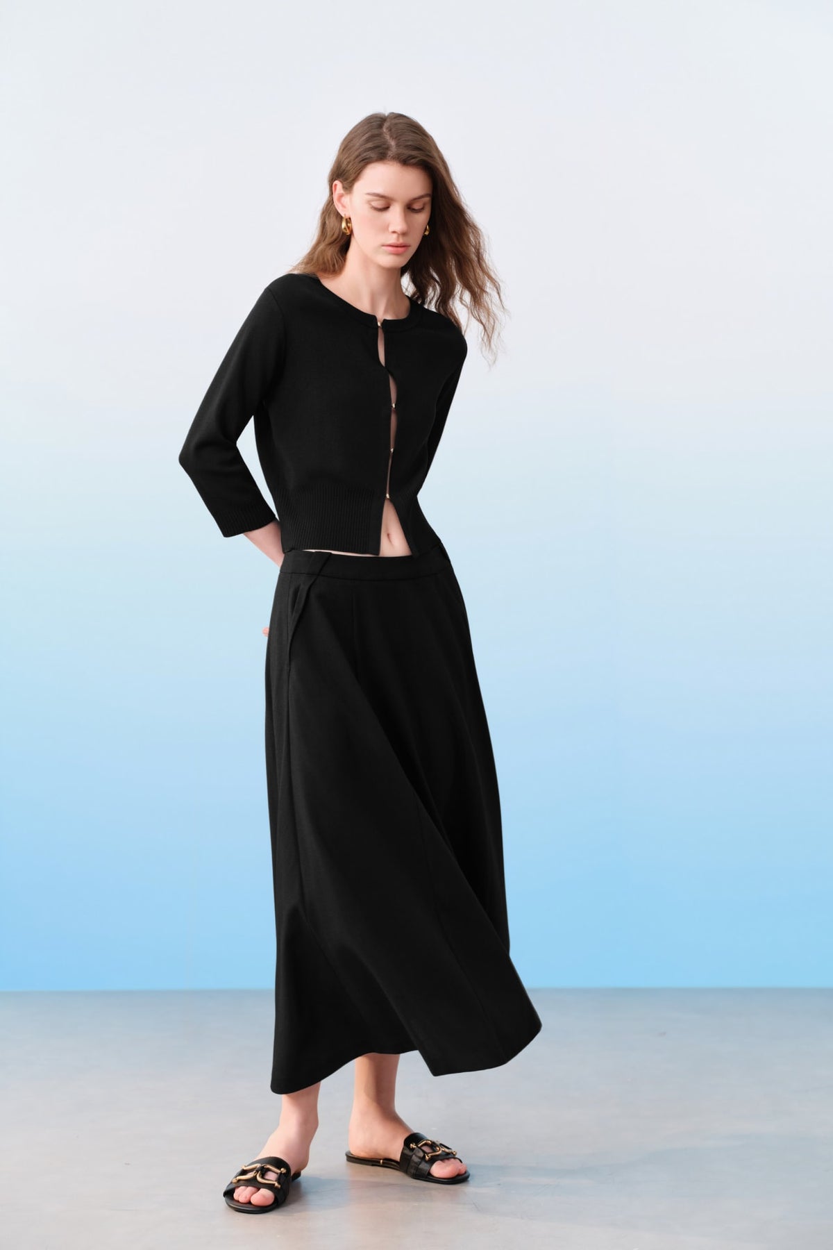 G2000 Skirts Dobby Long Flare Skirt