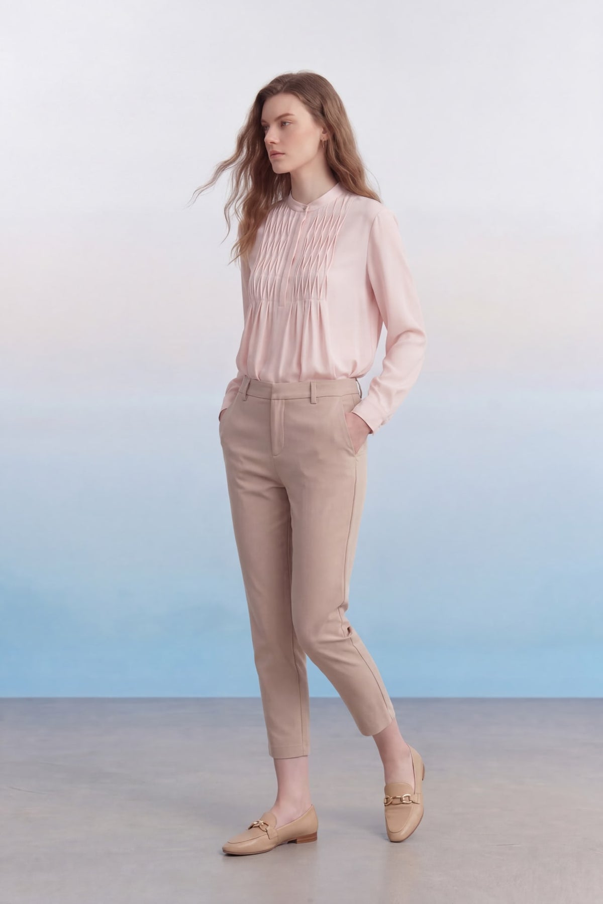 G2000 Pants Capri Twill Skinny Casual Pants With Belt Greige Comfort Skinny Fit