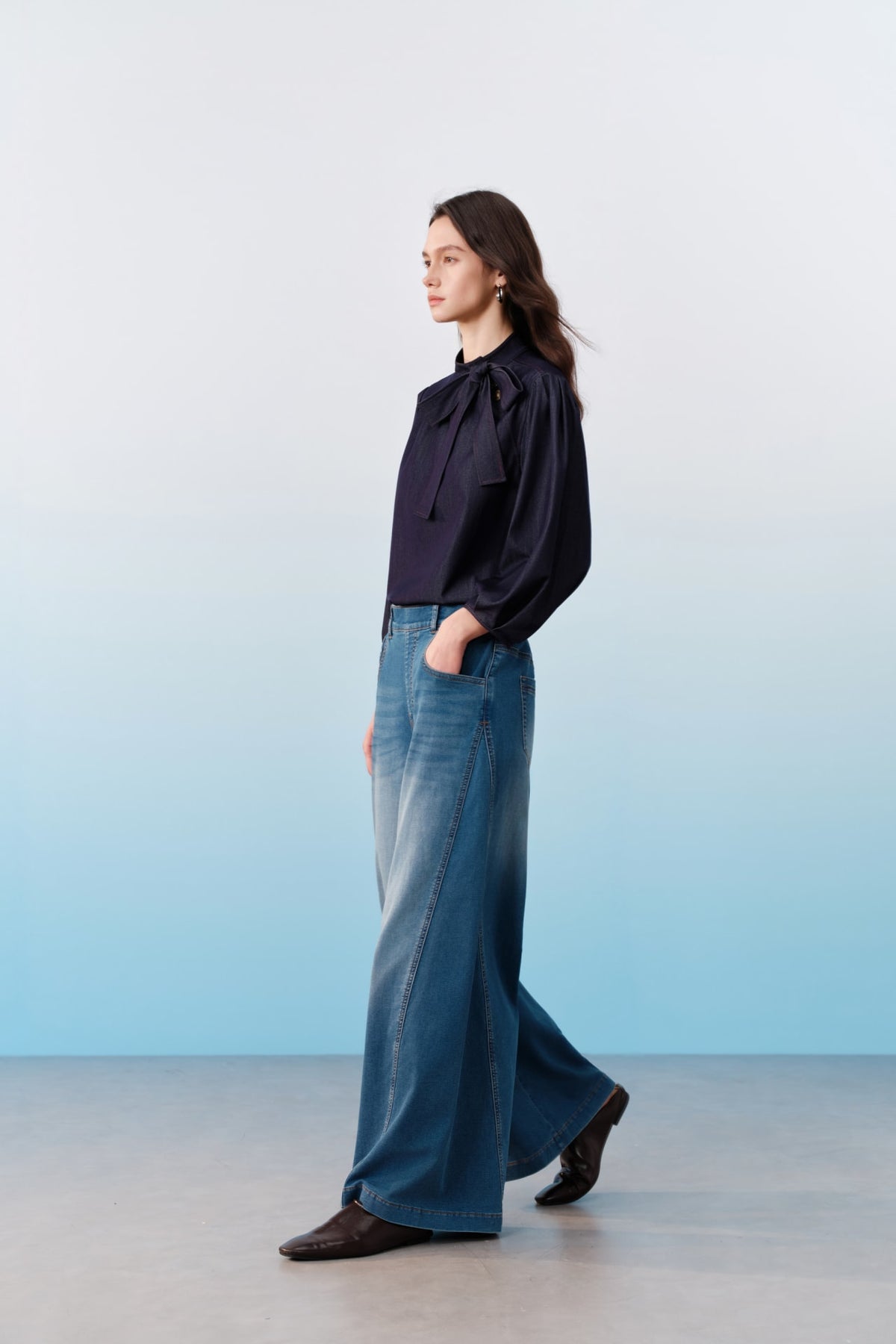 G2000 Pants Elastic Waist Full Length Wide Leg Pants