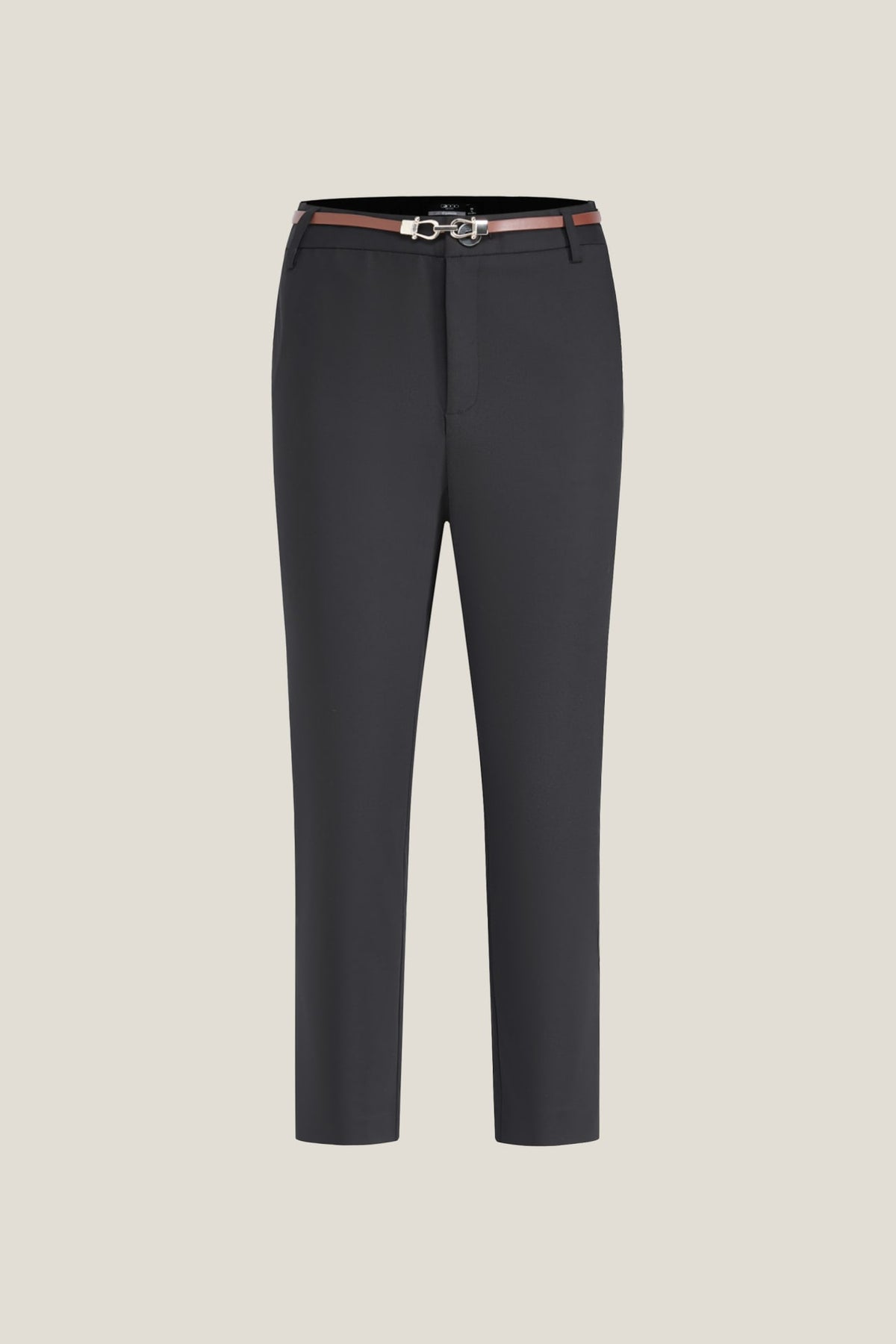 G2000 Pants Elastic Waist Belted Capri Cigarette Casual Pants