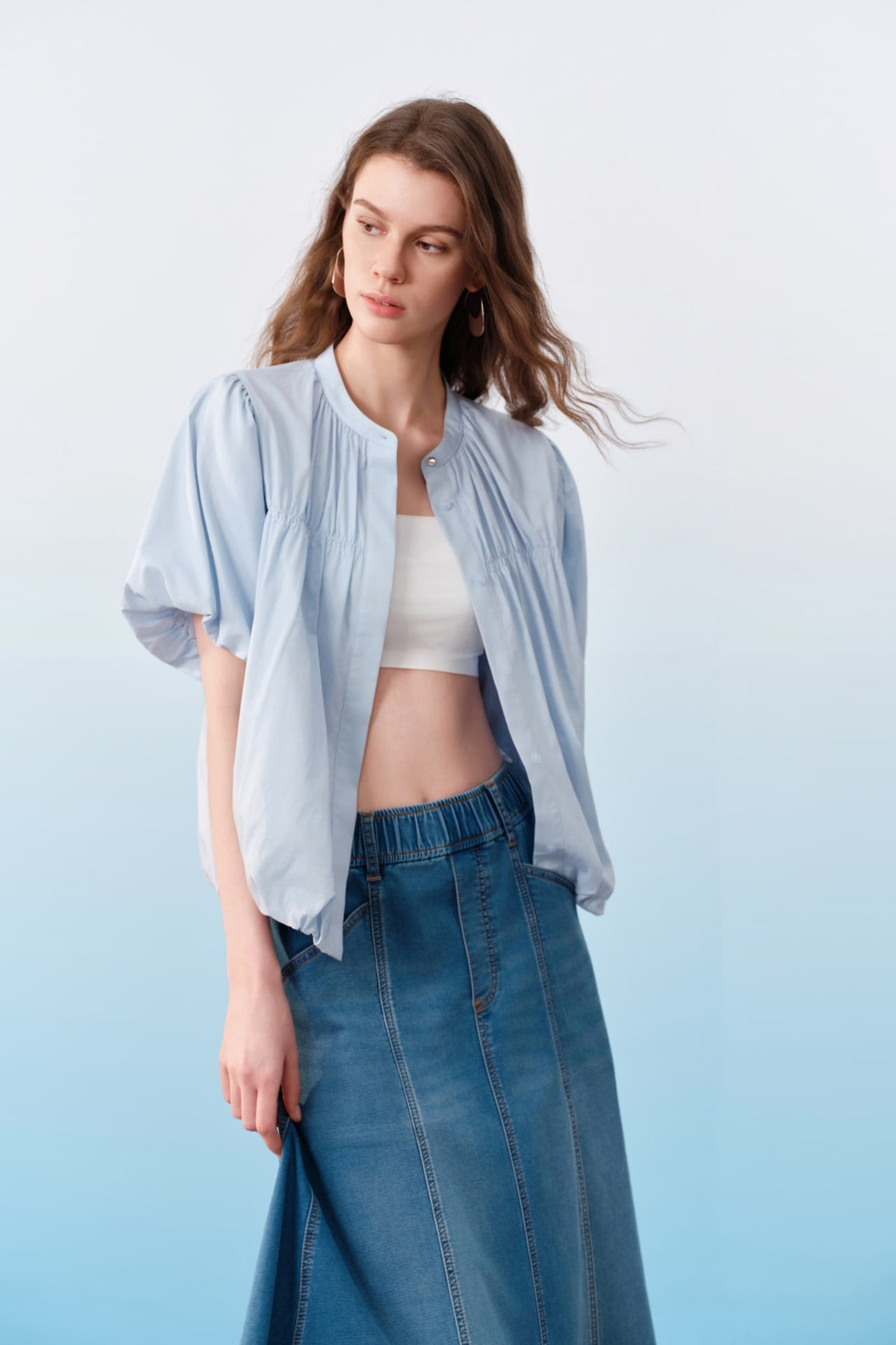 G2000 Skirts Cotton Poly Denim Twill Flare Skirt