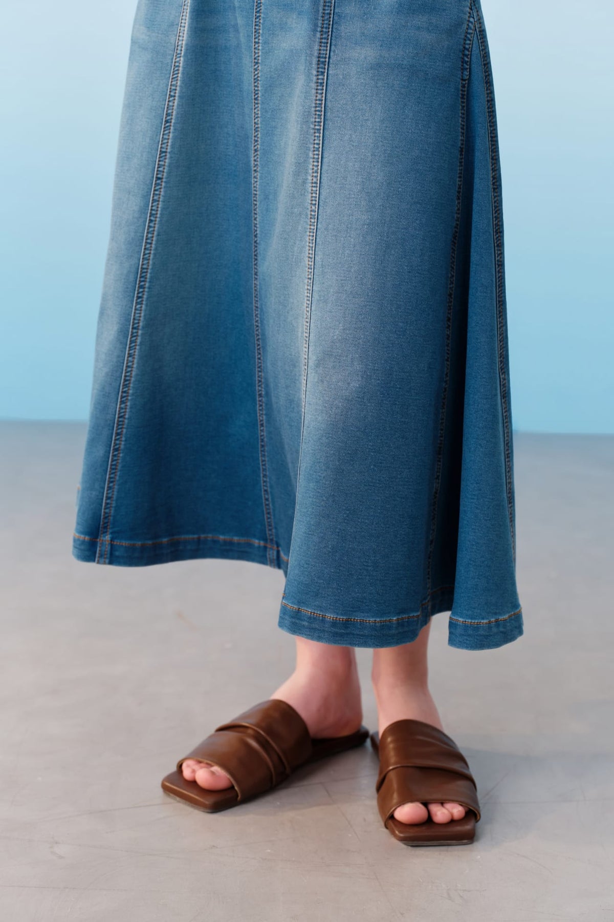 G2000 - Skirts - Cotton Poly Denim Twill Flare Skirt