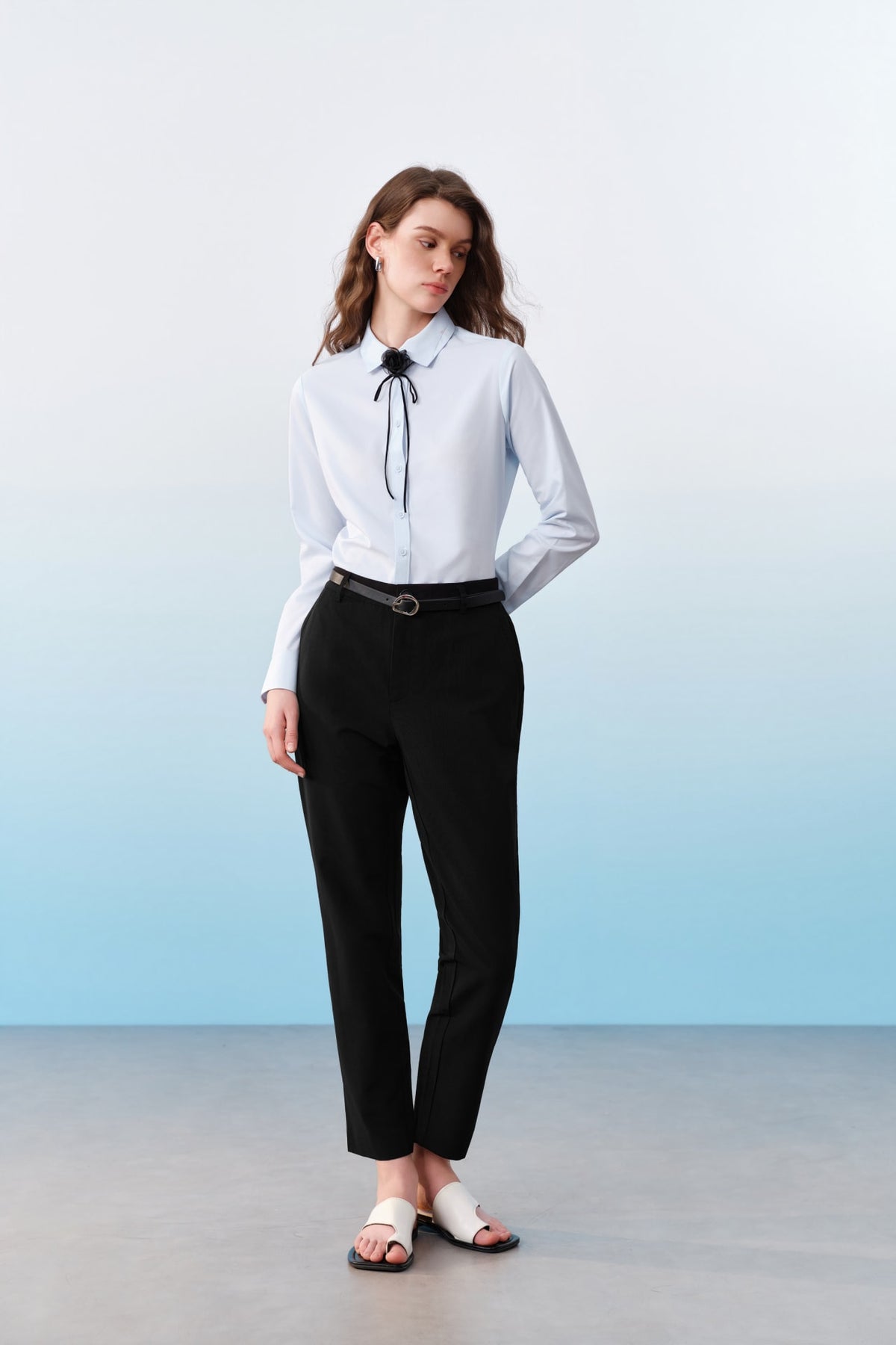 G2000 Pants Belted Capri Cigarette Casual Pants