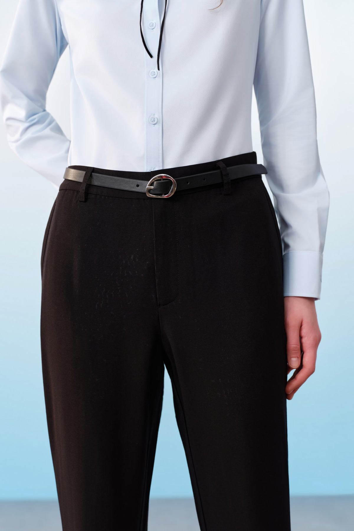 G2000 - Pants - Belted Capri Cigarette Casual Pants