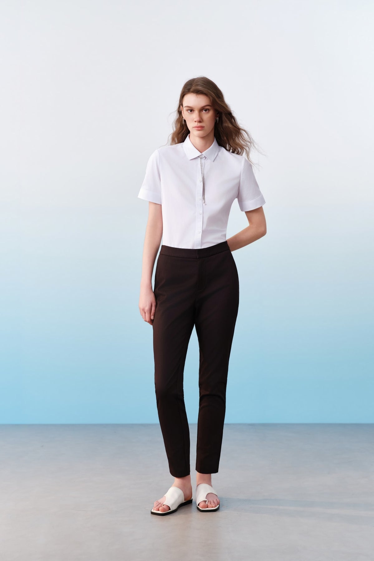 G2000 Pants Elastic Waist Ankle Skinny Casual Pants Black Skinny