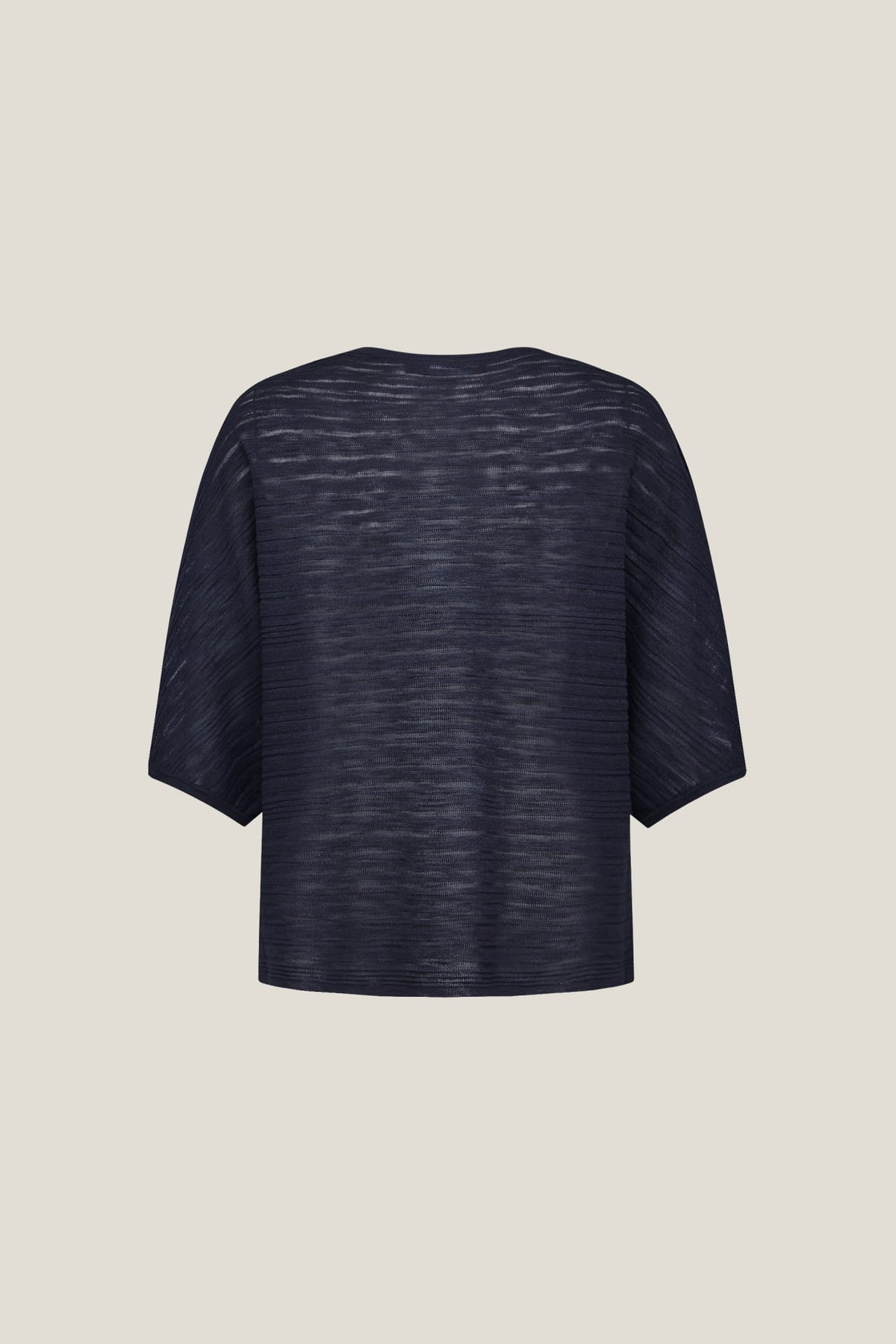 G2000 Sweaters Semi-Transparent Slub Yarn Stripe Round Neck Sweater With Belt
