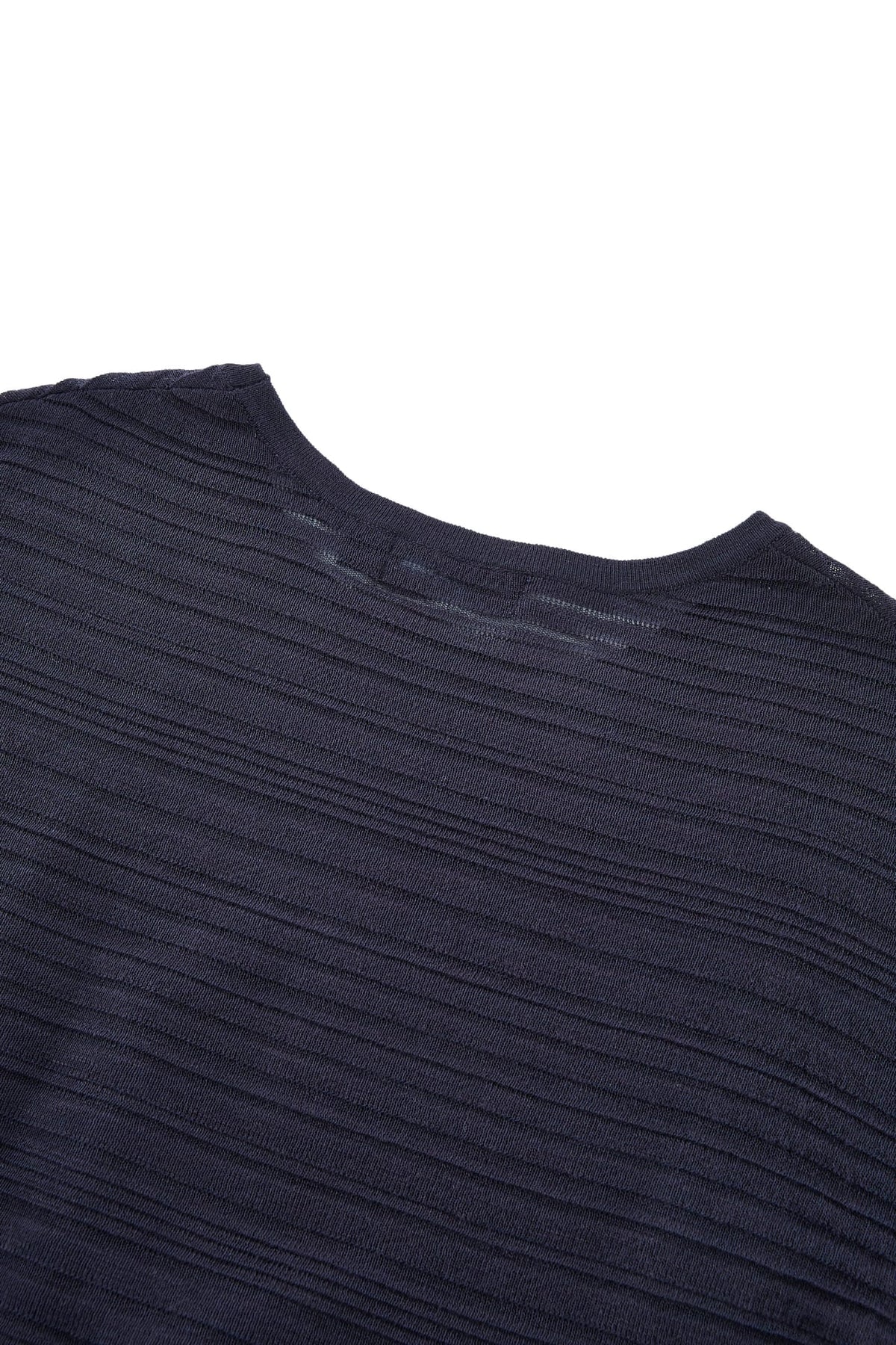 G2000 Sweaters Semi-Transparent Slub Yarn Stripe Round Neck Sweater With Belt