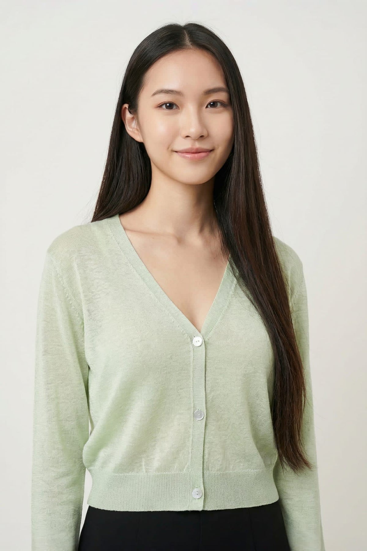 G2000 Cardigans Sheer V-Neck Slub Cardigan Laurel Relaxed