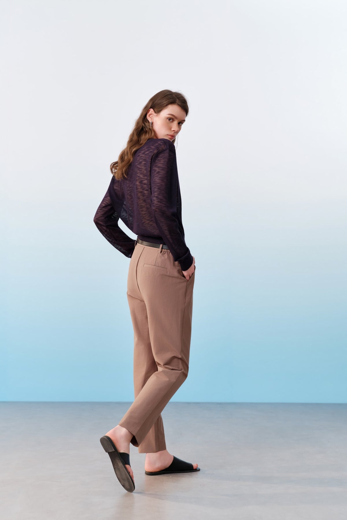 G2000 Cardigans Sheer V-Neck Slub Cardigan