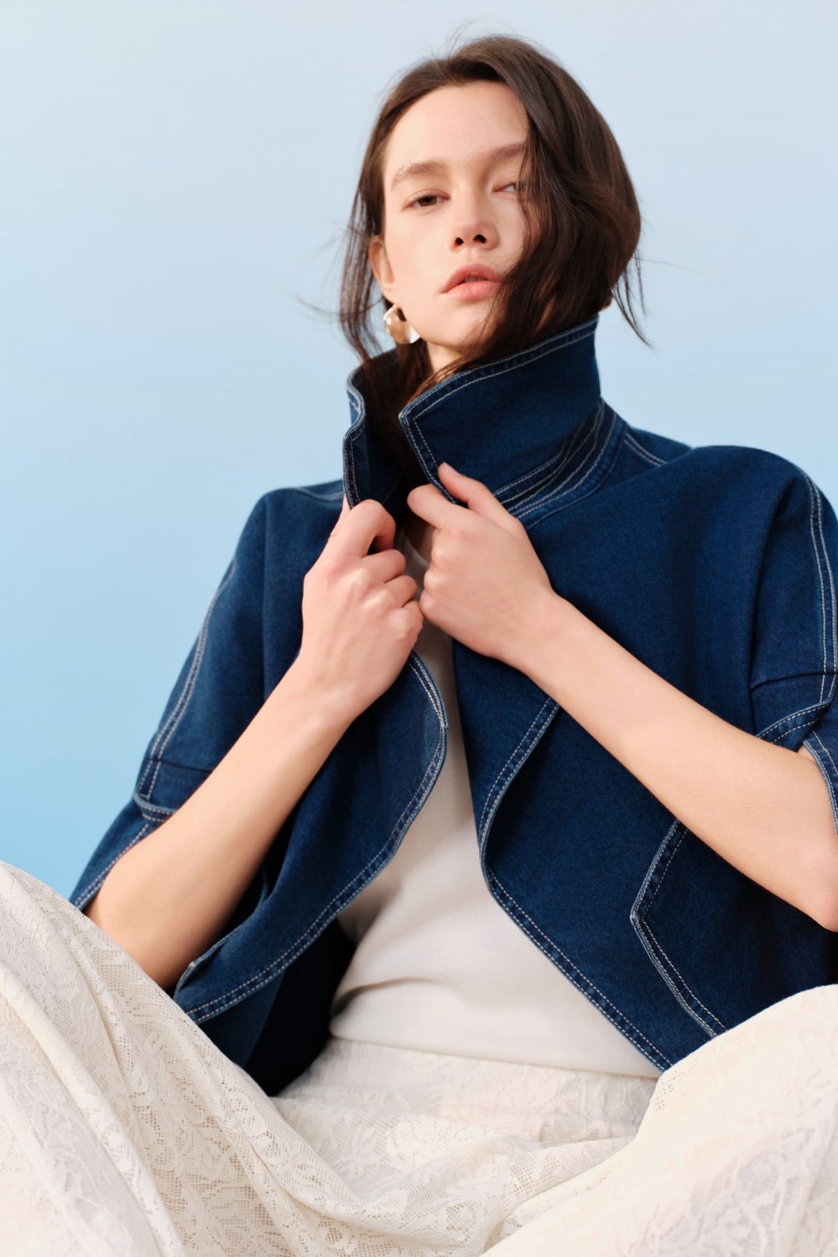 G2000 Coats & Jackets Trench Coat Collar Denim Jacket