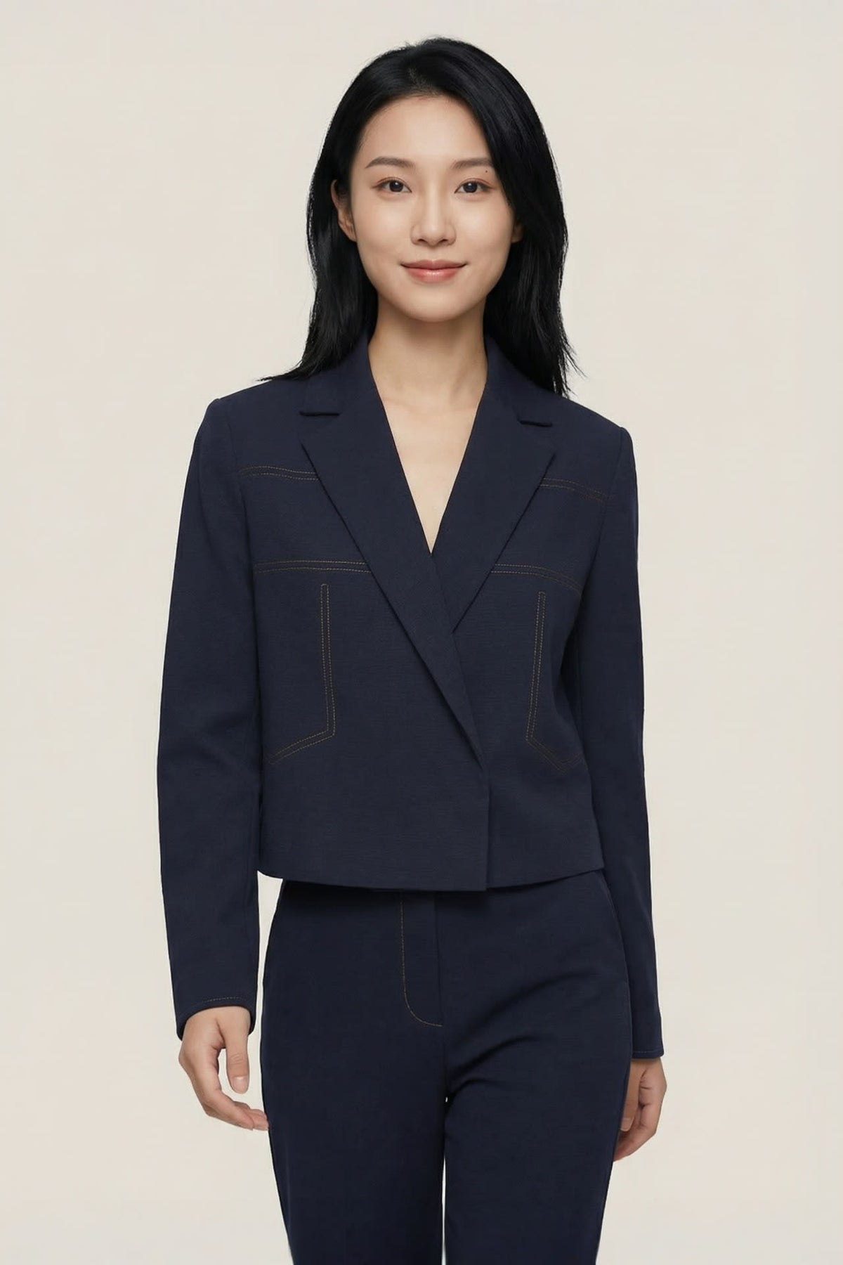 G2000 Coats & Jackets Blazer Collar Cropped Jacket Navy Blazer No Fit