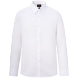 Non-Iron Cotton Silk Blend Cord Texture Smart Fit Long Sleeve Shirt