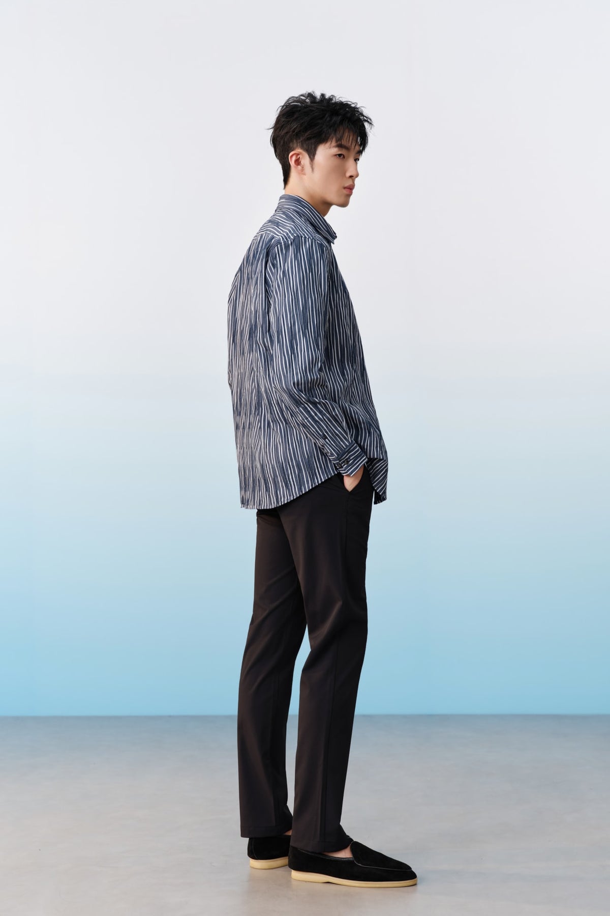 G2000 Shirts Cotton Blend Stretch Stripe Comfort Fit Long Sleeve Casual Shirt