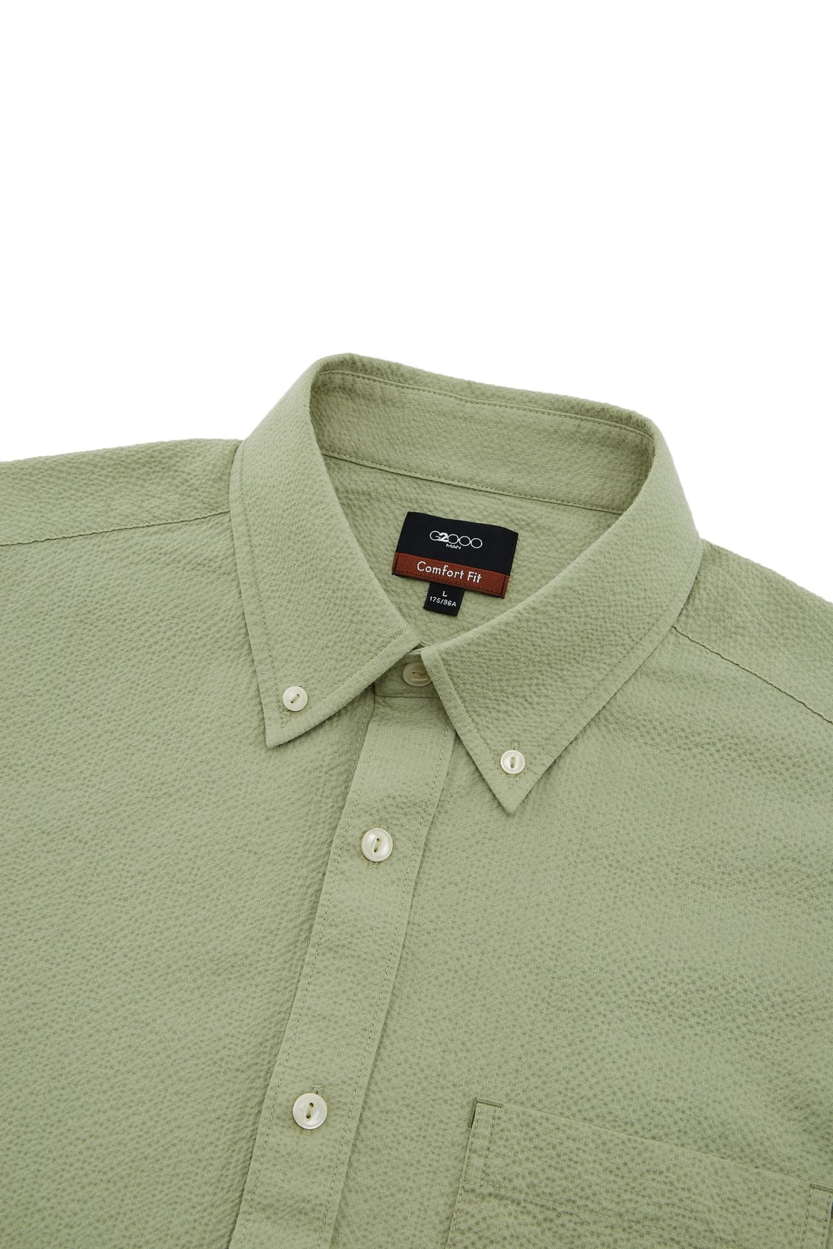 G2000 - Shirts - Cotton Stretch Seersucker Comfort Fit Long Sleeve Casual Shirt