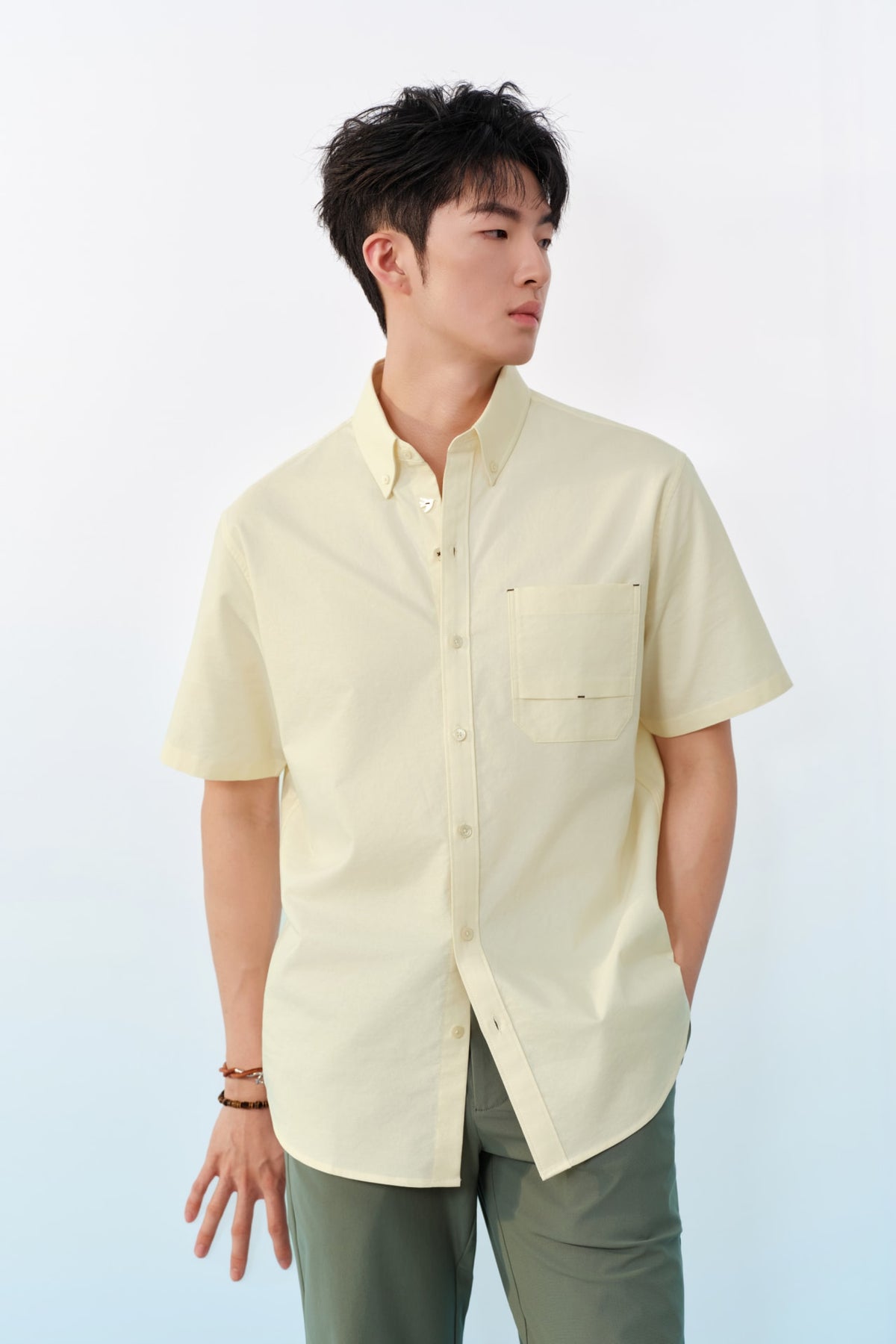 G2000 - Shirts - Wrinkle Free Cotton Oxford Relax Fit Short Sleeve Casual Shirt