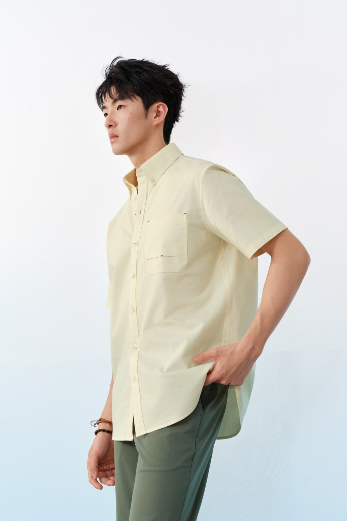 G2000 - Shirts - Wrinkle Free Cotton Oxford Relax Fit Short Sleeve Casual Shirt
