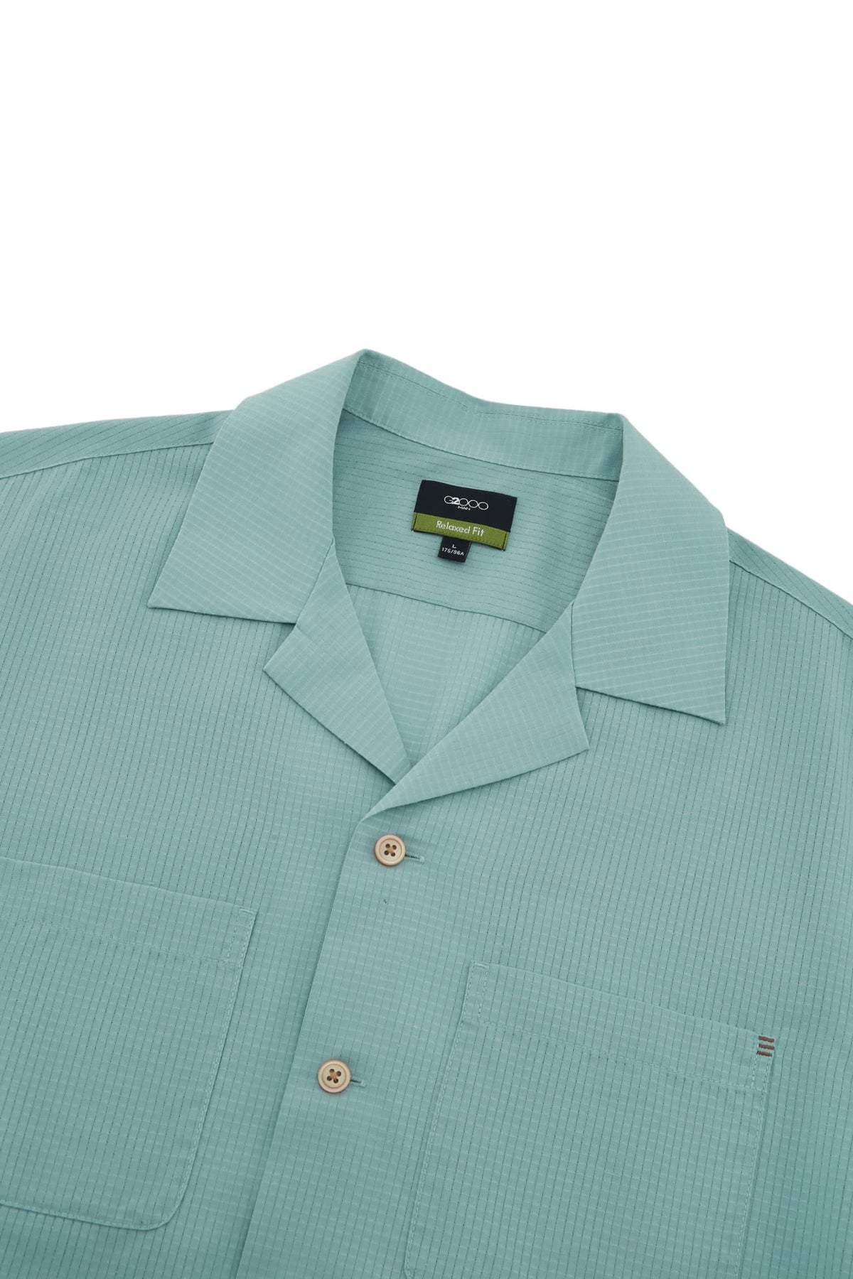G2000 - Shirts - Linen Blend Check Relax Fit Short Sleeve Casual Shirt