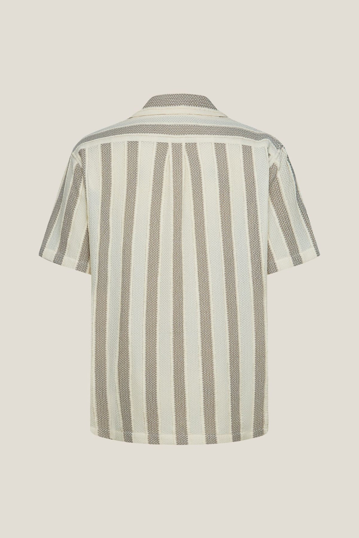 G2000 Shirts Poly Knit Stripe Crochet Relax Fit Short Sleeve Casual Shirt