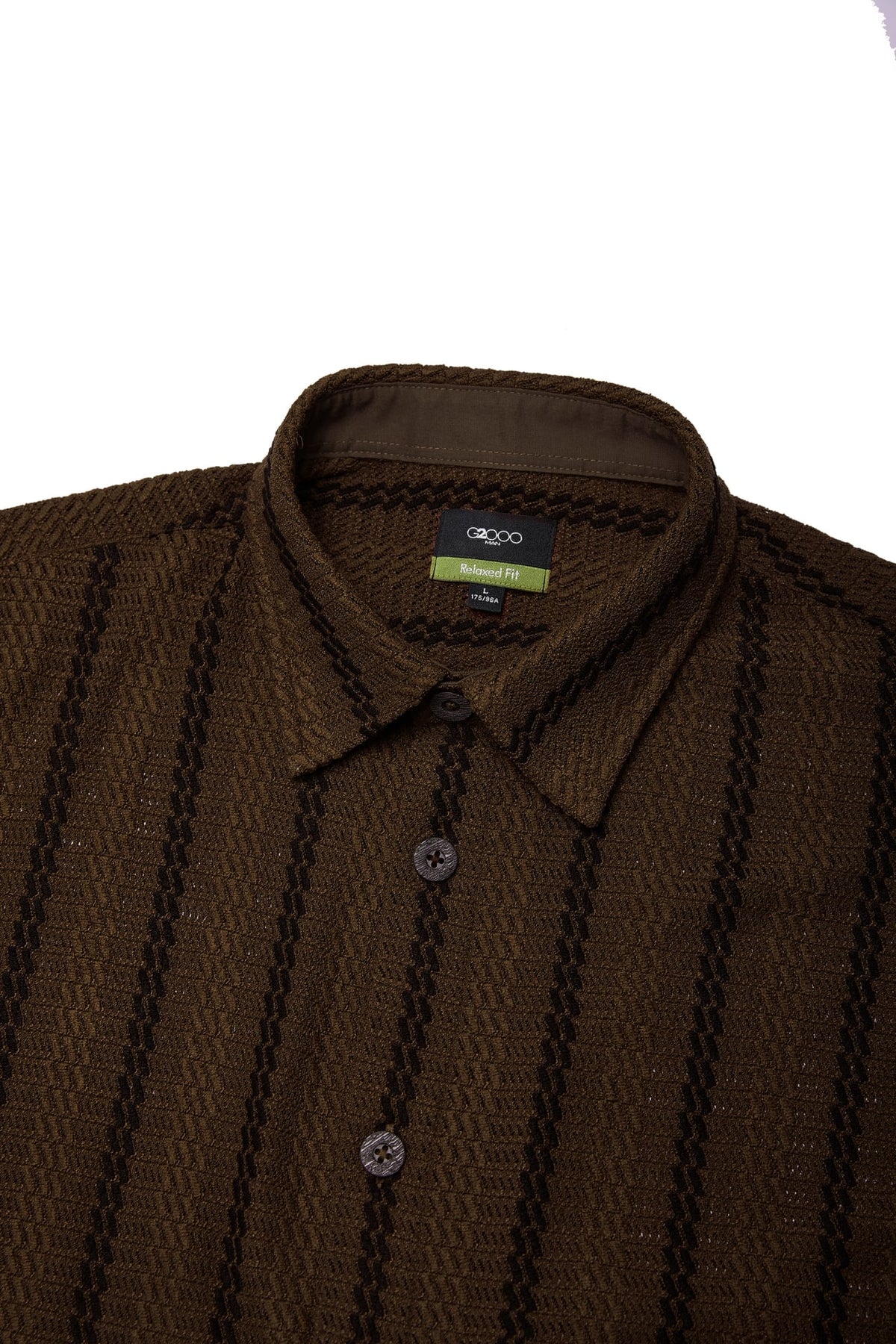 G2000 - Shirts - Poly Knit Stripe Relax Fit Short Sleeve Casual Shirt