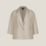 Poly Viscose Leno Weave Oversized Fit Casual Blazer