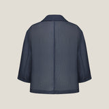 Poly Viscose Leno Weave Oversized Fit Casual Blazer