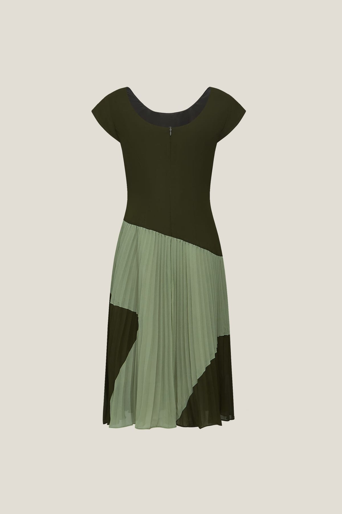 G2000 Dresses Poly Crepe Chiffon Colour Block Pleated Dress