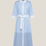Pure Cotton Mixed Stripe Maxi Shirt Dress