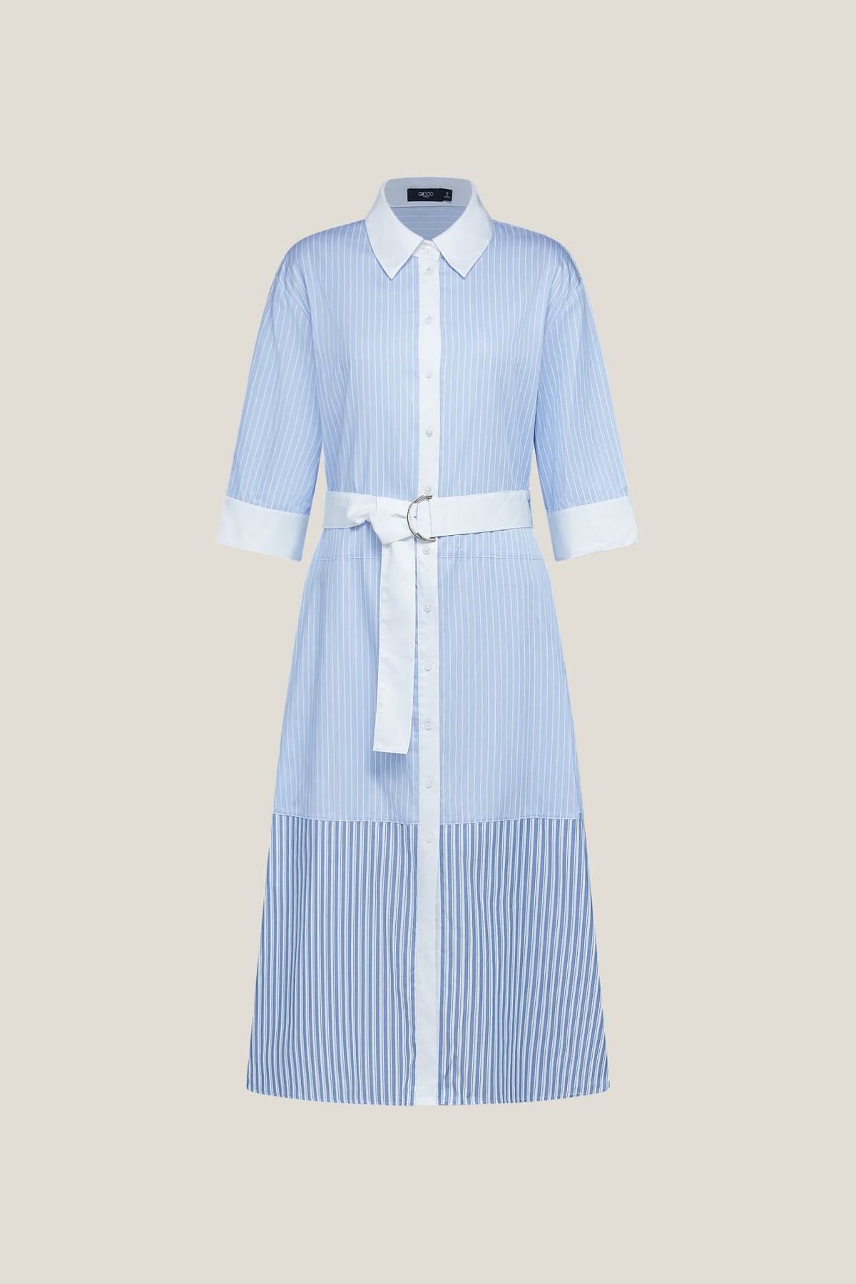 G2000 - Dresses - Pure Cotton Mixed Stripe Maxi Shirt Dress