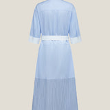 Pure Cotton Mixed Stripe Maxi Shirt Dress