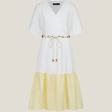 Pure Cotton Poplin Colour Block Dress