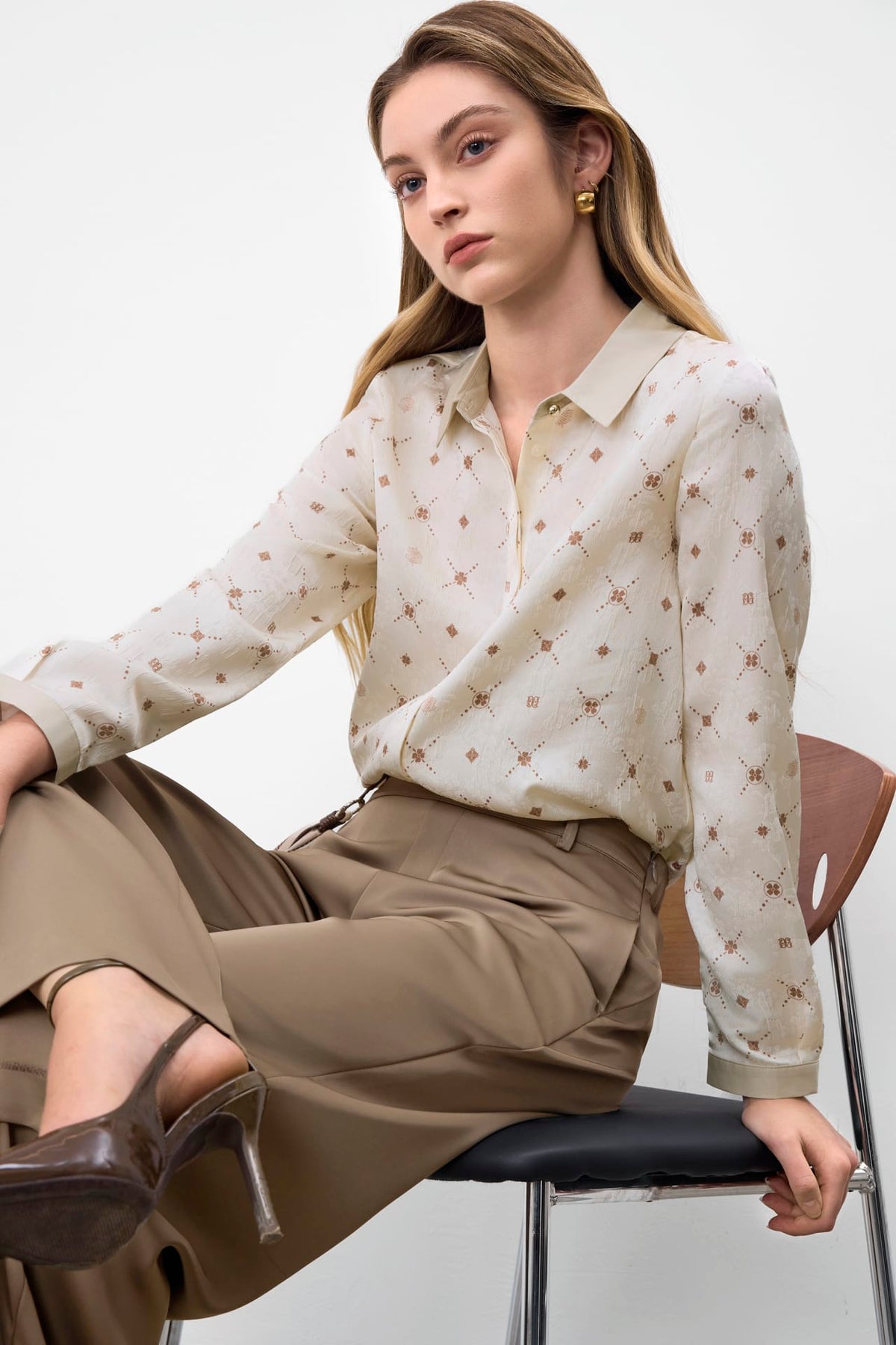 G2000 - Blouses - Contrast Print Regular Fit Blouse