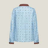 Contrast Print Regular Fit Blouse