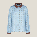 Contrast Print Regular Fit Blouse