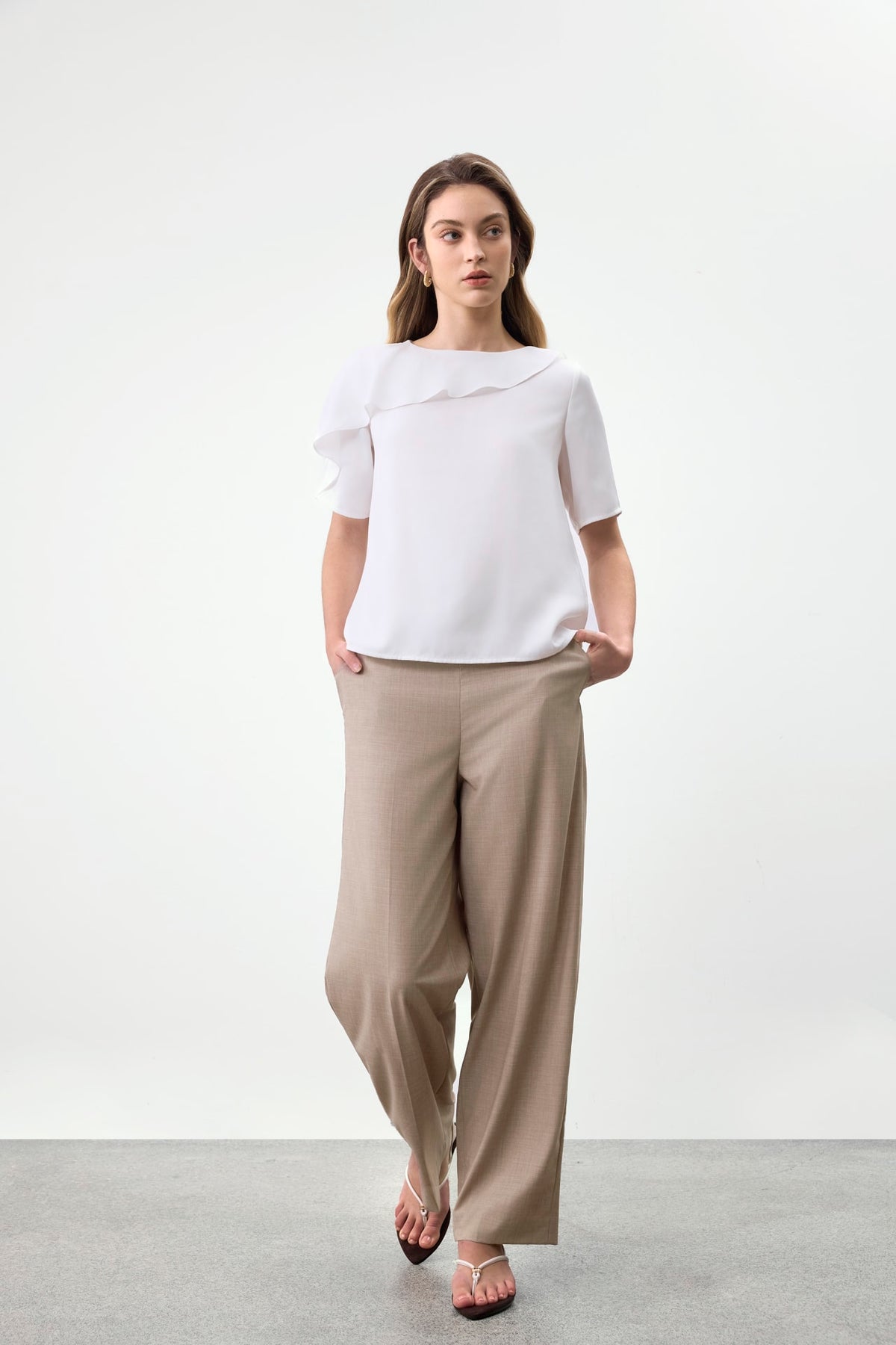 G2000 Blouses Asymmetric Draped Regular Fit Blouse
