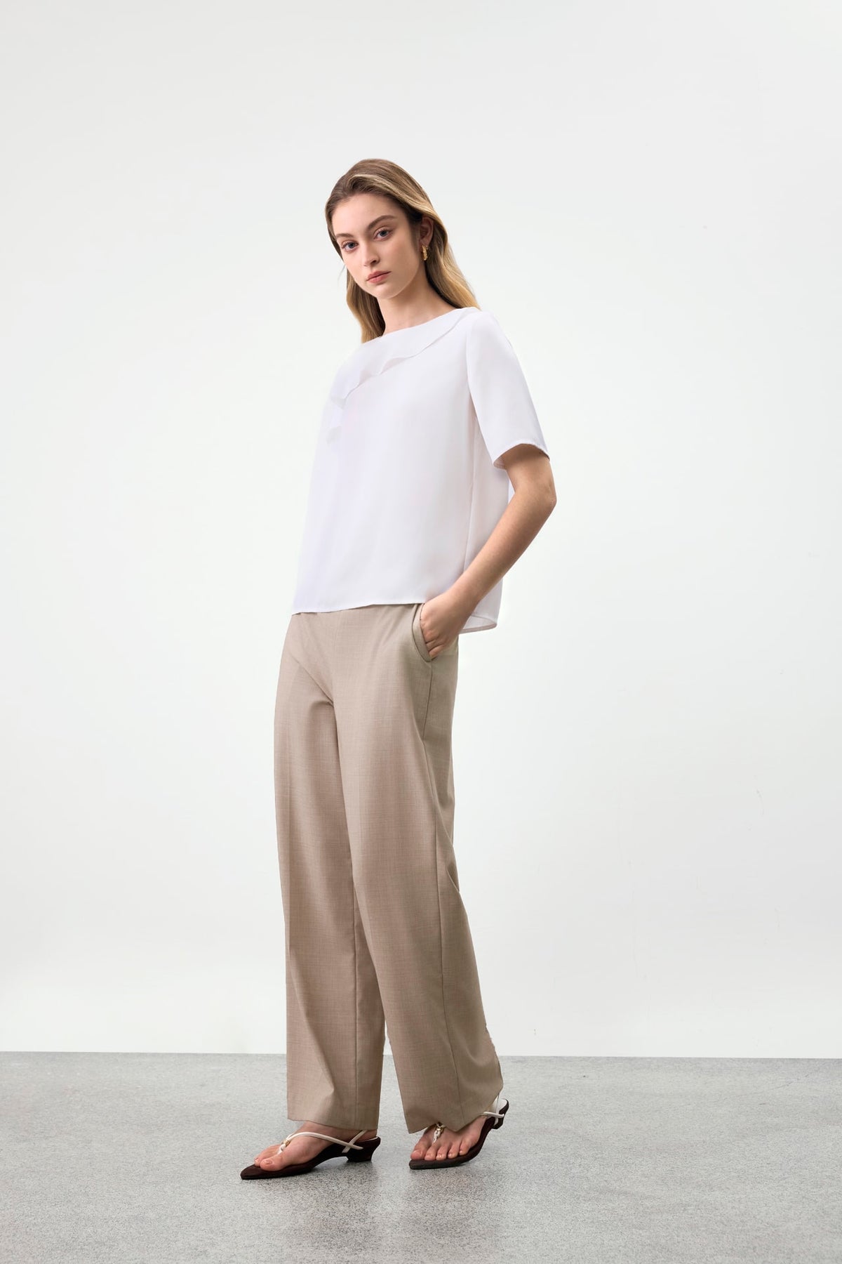G2000 - Blouses - Asymmetric Draped Regular Fit Blouse