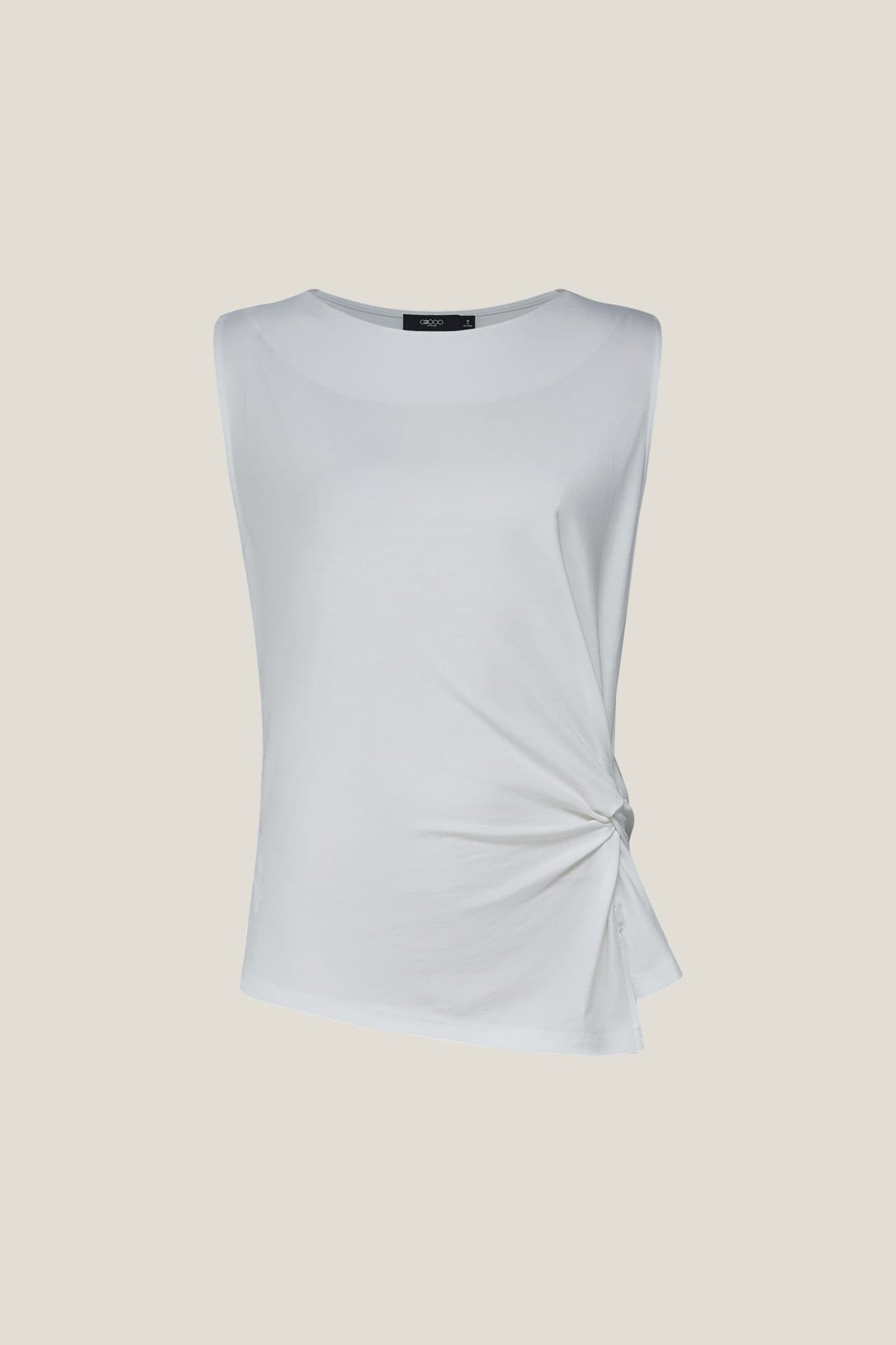 G2000 T-Shirts Round Neck Side Knotted Tank Top Egret No Fit