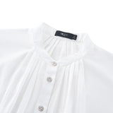Gathered Stand Collar Blouse