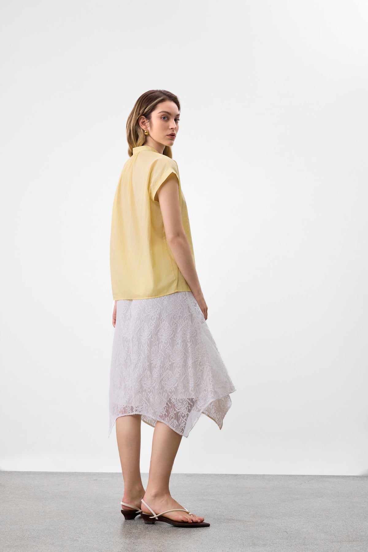 G2000 - Blouses - Gathered Stand Collar Blouse