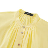 Gathered Stand Collar Blouse