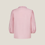 Pleated Detail Stand Collar Regualr Fit Blouse